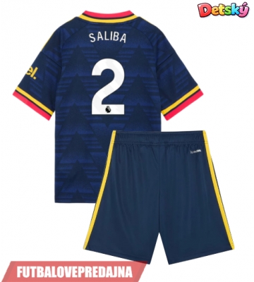 Lacne Dětský Futbalové dres Arsenal William Saliba #2 2026-27 Krátky Rukáv - Preč (+ trenírky)